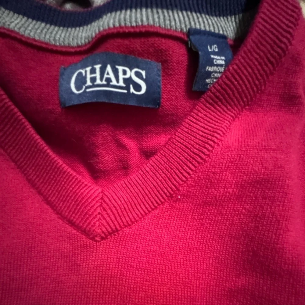 Chaps Deep Red V-Neck Sweater
